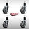 Service Caster 4'' SS Thermoplastic Rubber Wheel Swivel 1-3/4'' Expanding Stem Caster Set, 4PK SCC-SSEX20S414-TPRB-134-4 - alternate 3